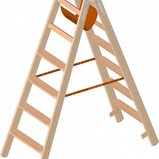 Layher Holzstehleiter mit Stufen 1020