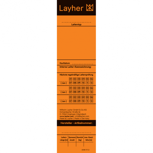 Layher Universal- und Prüfetikett