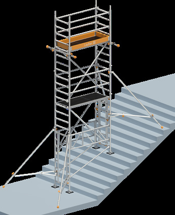 Layher Uni Leicht P2 mit Treppen-Kit – Komplettlösung Treppenhaus